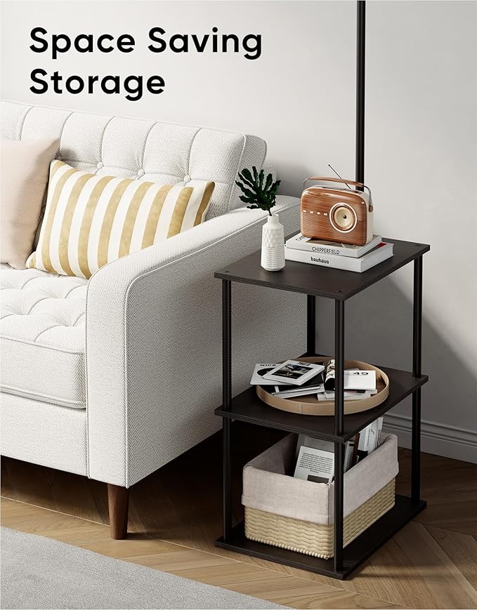 PARTPHONER Floor Lamp with Table, Night Stand with Lamp, Narrow Side Table with