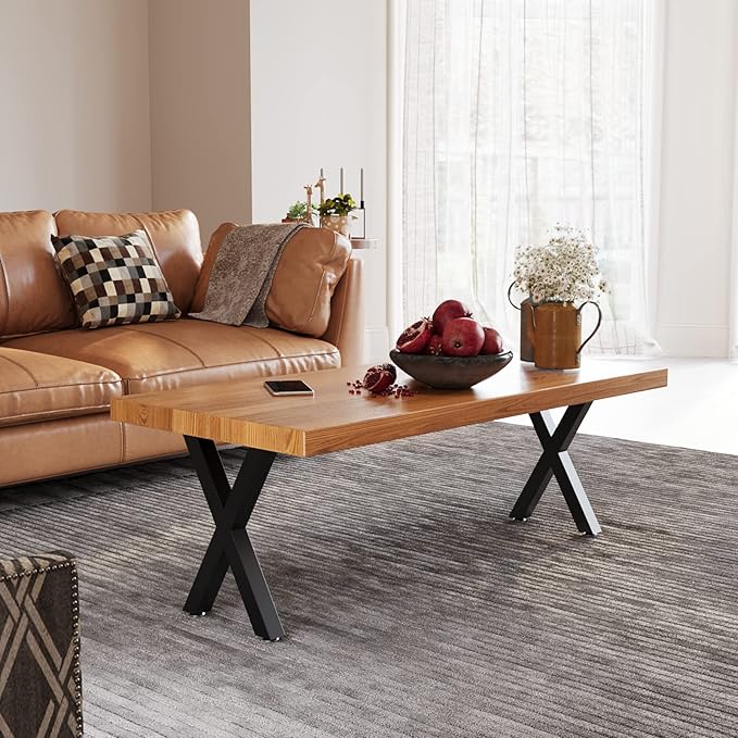 Bench Legs 16 Inch, X-Shaped Metal Coffee Table Legs, Table Legs Set of 2