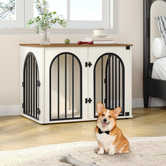 Hzuaneri 31.5'' Wooden Dog Crate Furniture, Indoor Dog Kennel Dogs Cage