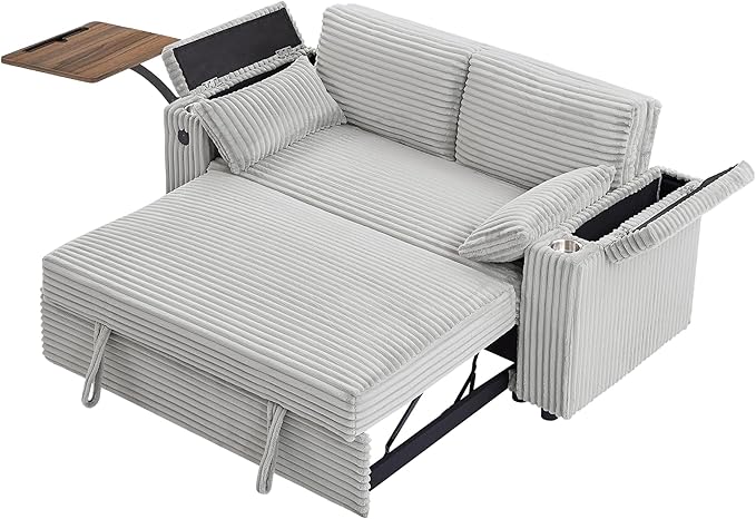 Auvsoce 65" 3-in-1 Pull-Out Convertible Sofa Bed