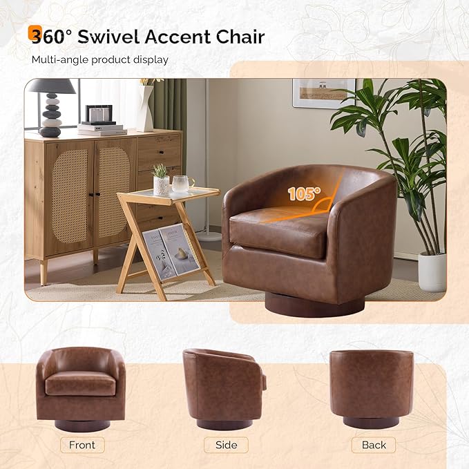 VINGLI 360°Swivel Accent Chairs Set of 2