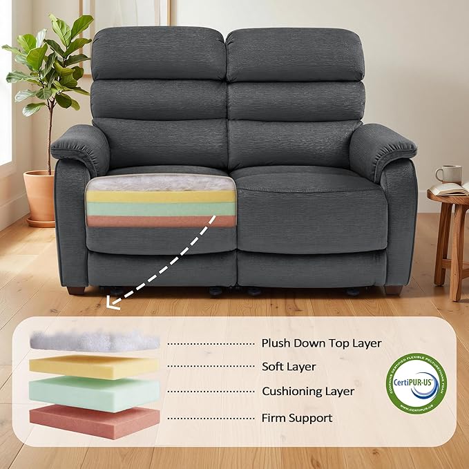 MCombo 73.8'' Wall Hugger Power Loveseat Recliner, Reclining Loveseat