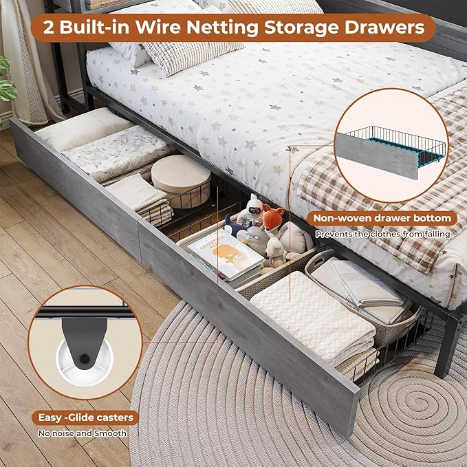 DICTAC Corner Bed Frame Twin XL