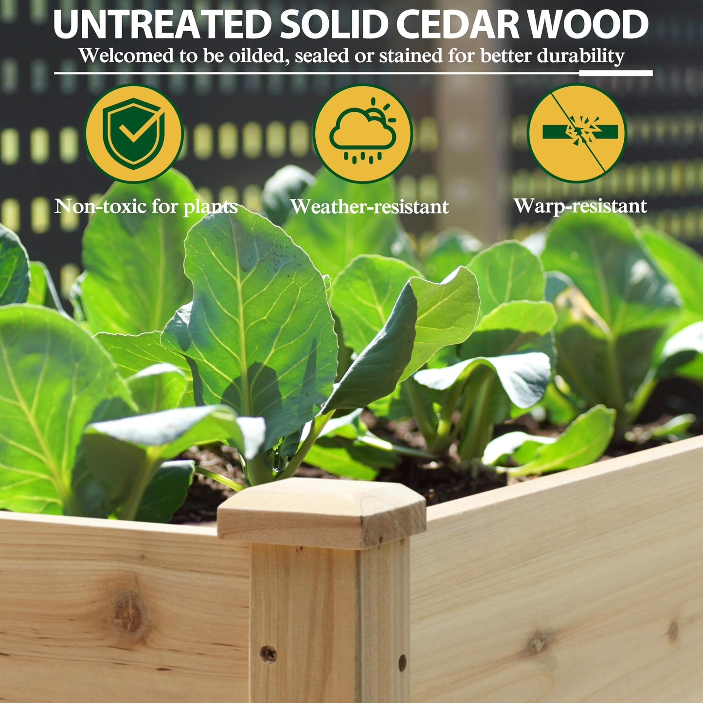 Yardenaler 72x23x30in Raised Garden Bed with Legs, 2x6FT Outdoor Elevated Wood Planted Box with Divider Panel & Drainage Hole for Vegetable Flower, Backyard and Patio, Natural