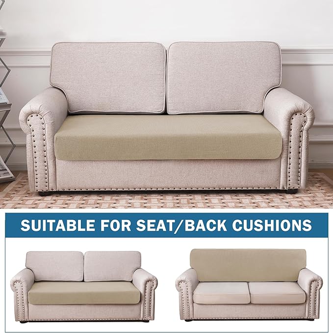 Water Repellent Couch Cushion Cover Loveseat Cover, Stretch Sectional Sofa Seat