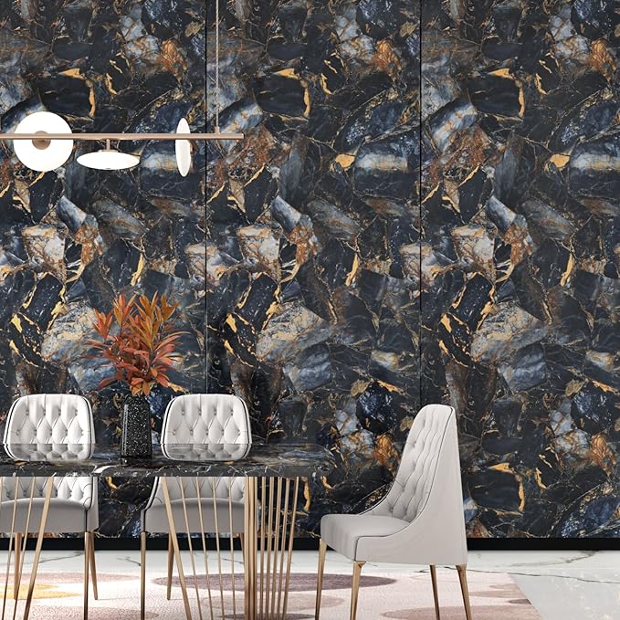 Black/Purple Marble Contact Paper