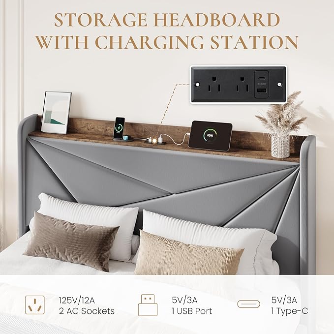 SHA CERLIN Queen Bed Frame