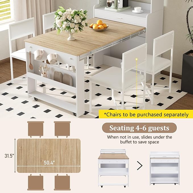 LUMISOL Space Saving Folding Dining Table