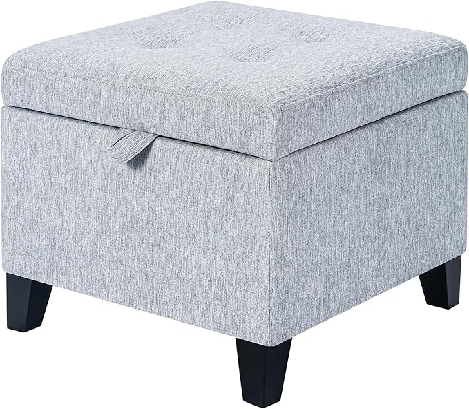 Adeco 18-inch Linen Storage Ottoman