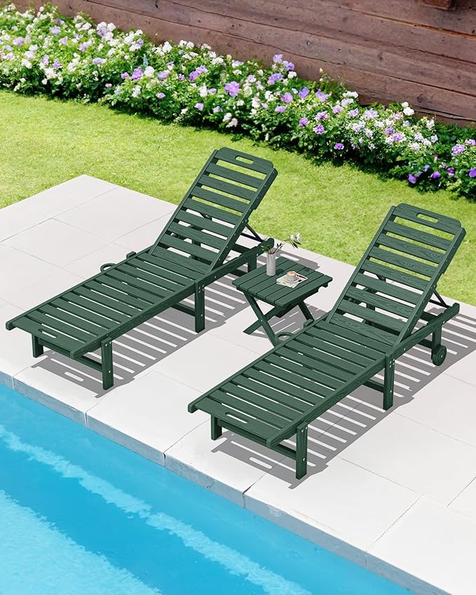 SERWALL Folding Outdoor Side Table Set of 4, Small Adirondack Side Table