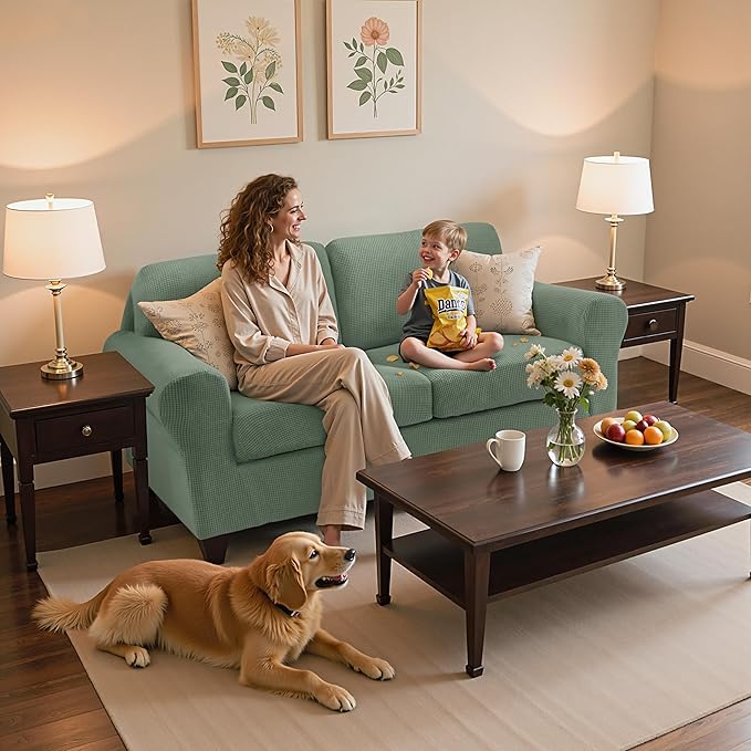 SUBRTEX 5 Pieces Stretch Sofa Slipcover Sets Couch Cover Sets Backrest Cushion