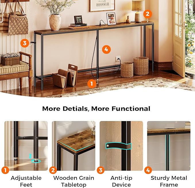 SUPERJARE 78.7 Inch Console Table