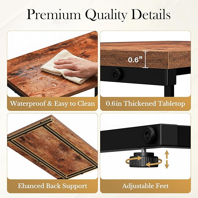 SUPER DEAL Nesting Tables Set of 3, Industrial C Shaped End Table Stackable