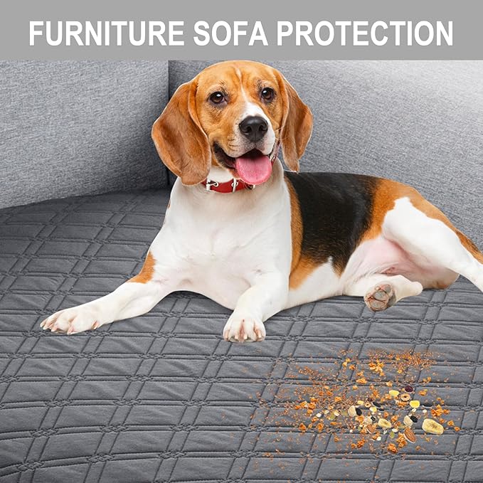 Genina L Shape Couch Cover, Sectional Couch Chaise Covers, Waterproof Washable