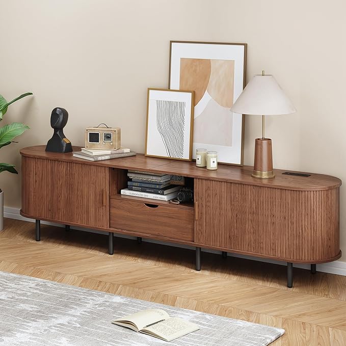 ONBRILL 86.6" TV Stand with Power Outlet