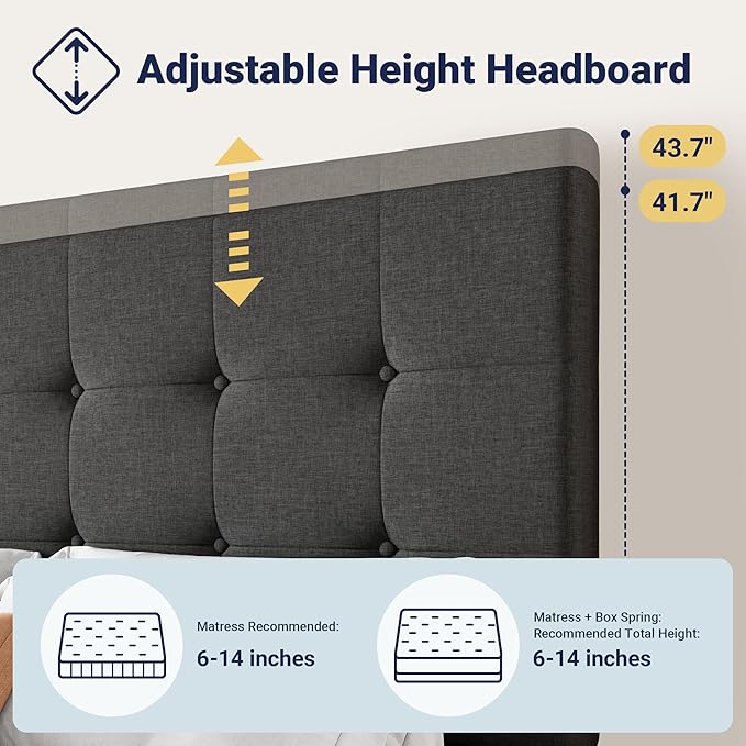 Allewie Upholstered Full Size Platform Bed Frame