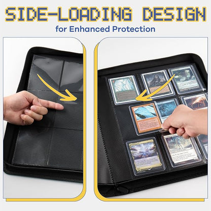9-Pocket Toploader Binder, Clovecat Premium Card Book, Holds 252 Trading Card with 20 Removable Top-loader Sleeves, PU Card Holder Folders,Card Album for MTG, TCG, Yugioh, Game & Sports Cards (Pink)