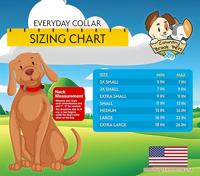 Country Brook Petz - Everyday Nylon Dog Collar and Leash - 10+ Cool Colors (1 Inch, Extra Large, Royal Blue)