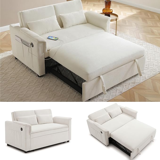 55.5" Small Sleeper Sofa Couch