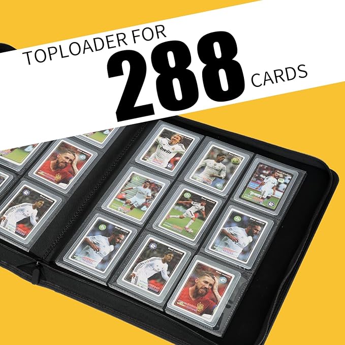 Toploader Binder,Toploader Hard Cases, 9-Pocket Pages Sleeves Hold up 288 Cards.Toploader Card Binder with Sleeves for “3×4” rigid，Card Holder(cyan)