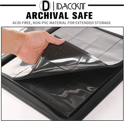D DACCKIT Card Binder 16 Pocket - Fits 1024 Cards，4X4 Ringless Card Album with Sleeves for Trading Cards & Sports Cards（Model A，Sky Blue）