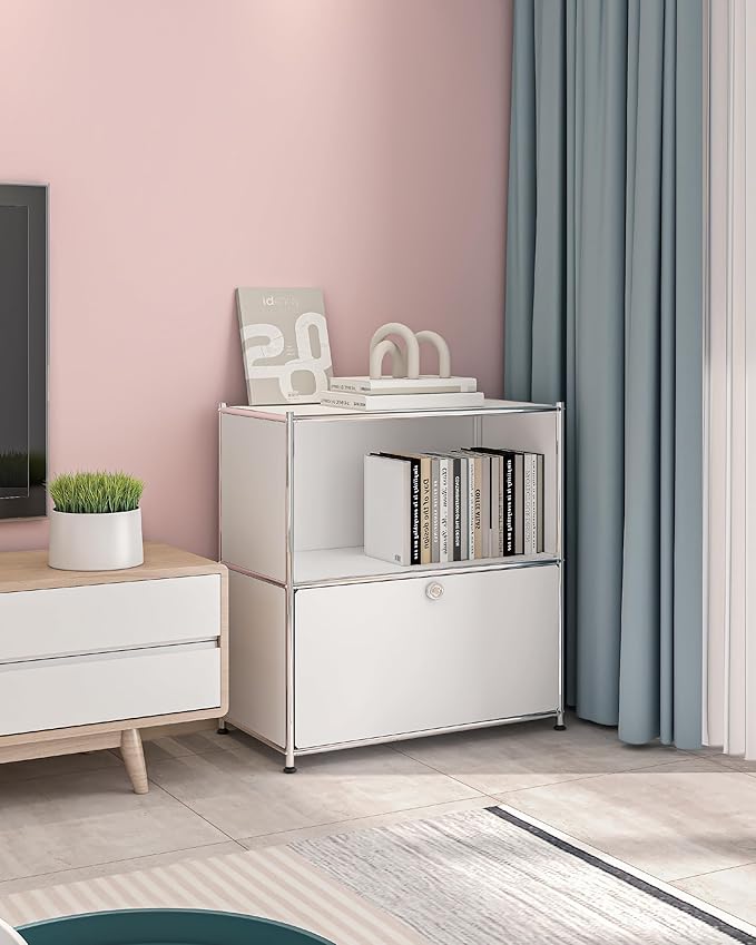 32.5-Inch Flip-Top Side Table & Buffet Cabinet