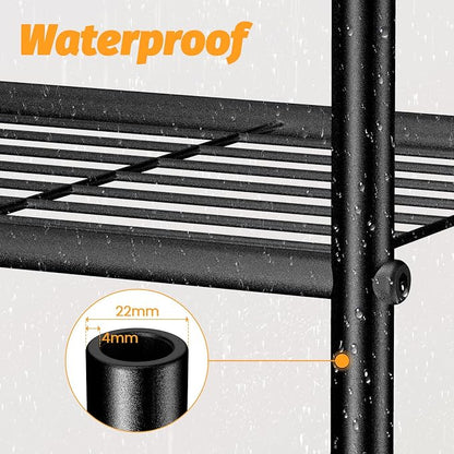 Abiglifty Storage Shelves, 5 Tier Metal Shelf Organizer, Garage Shelving with Adjustable Leveling Feet, Shelves Organizer for Bathroom, Closet, Garage, 18" x 12" x 57", Black