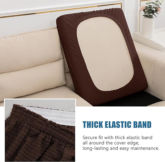 Water Repellent Single Seat Cushion Cover, Stretch Separete Backrest Cover