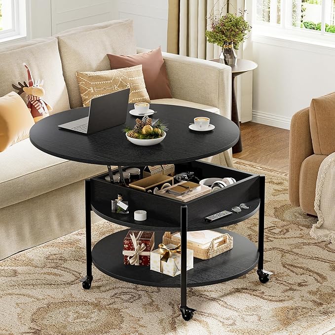FABATO Round Lift Top Coffee Table