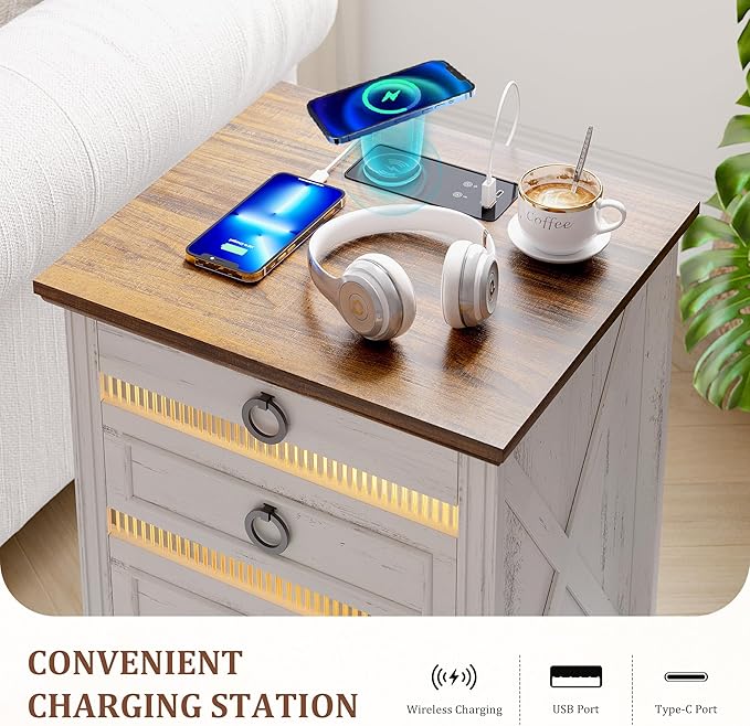 Farmhouse Night Stand Set 2