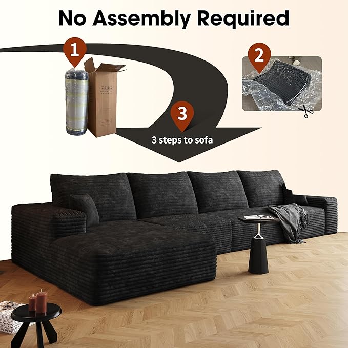 136" Sectional Couches for Living Room Cloud Couch Sofa