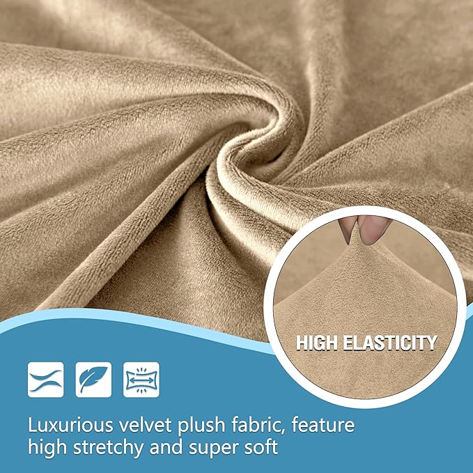 HDCAXKJ Corner Sectional Couch Covers Velvet Stretch L Shape Sofa Cover Soft