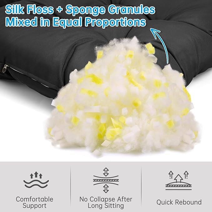 Adirondack Chair Cushion Waterproof Rocking Chair Cushion, Tufted High Back