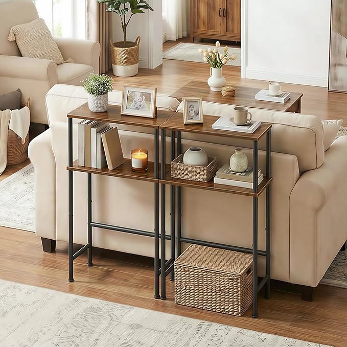 HOOBRO Narrow Console Table Set of 2
