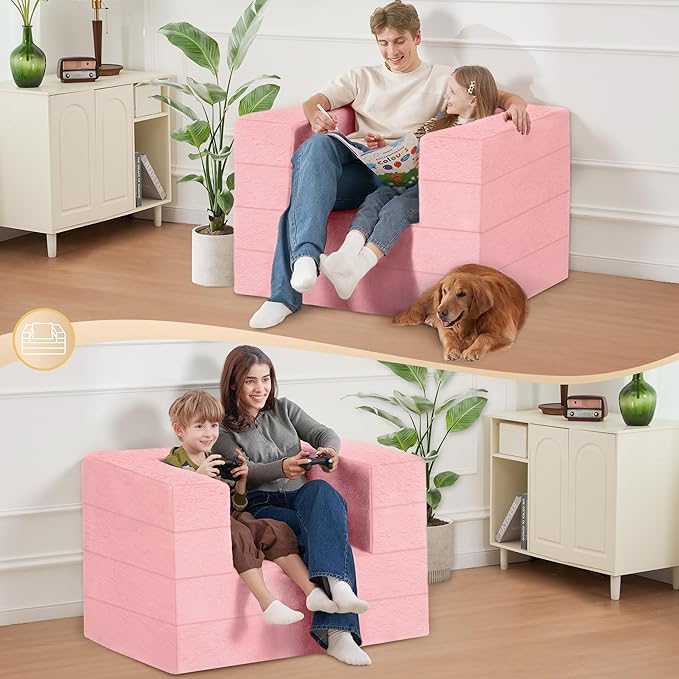 Futon Sofa Bed with Pillow, 3-in-1 Sleeper Sofa Bed with Removable Cover