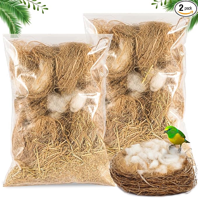 Sukh Bird Nesting Material - Bird Nests Bedding Hummingbird Nesting Material Mixing Canary Nesting Material Finch Nesting Material Parakeet Nesting Materials for Cage,Gardens,Tree Trunks (2)