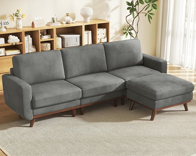Vesgantti 97" Modular Sectional Sofa Dark Gray, L-Shaped Couch
