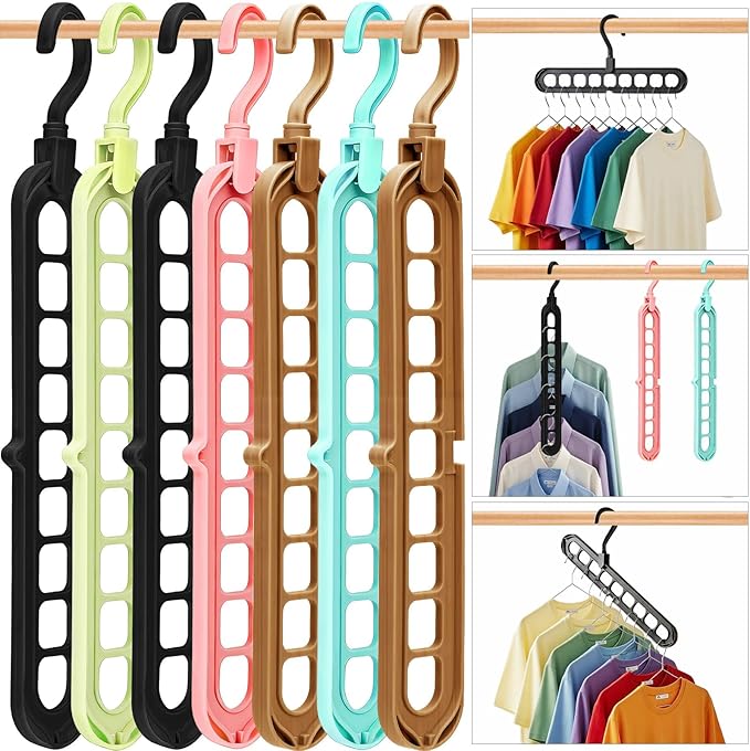 Magic Space Saving Hangers, 7 Pack Multi-Functional Closet Organizers and