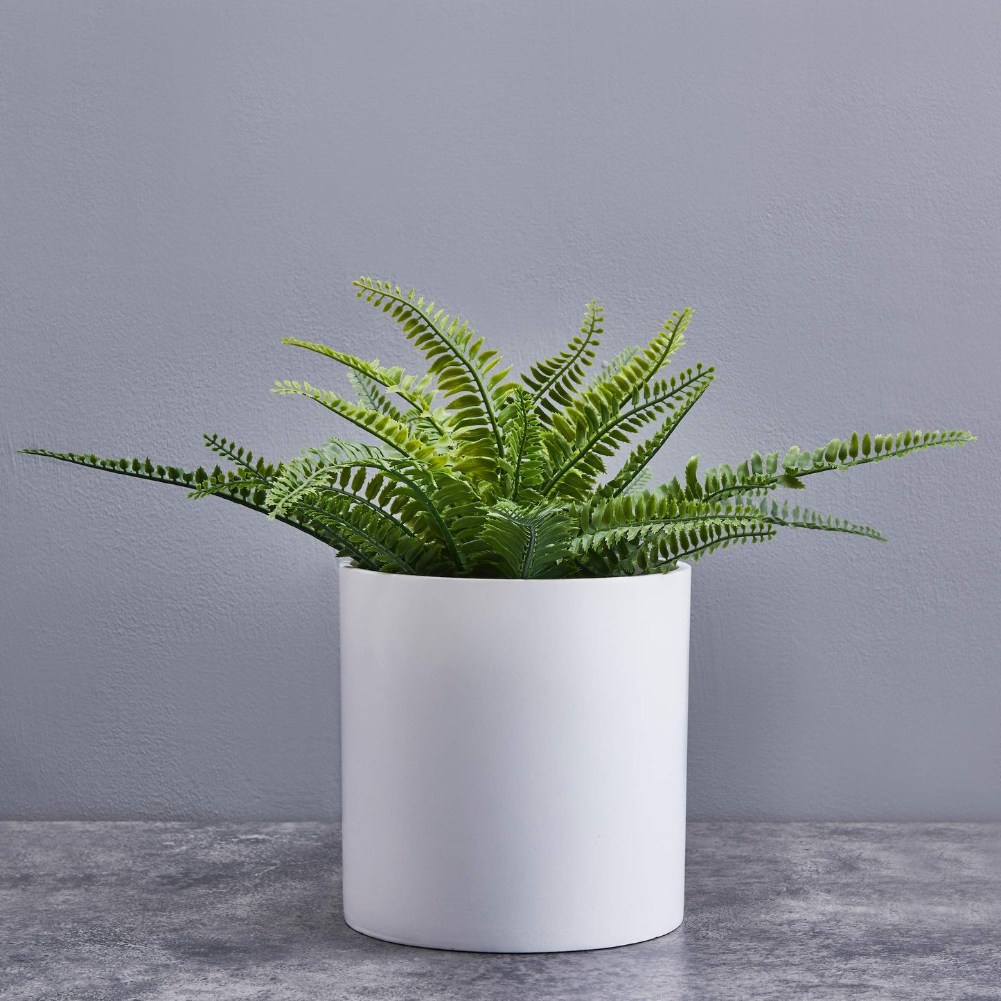 FaithLand 8 Inch Fiberstone Planter - Lightweight Modern Cylinder Plant Pot with Drainage Hole & Plug, Indoor Outdoor Use, Matte White