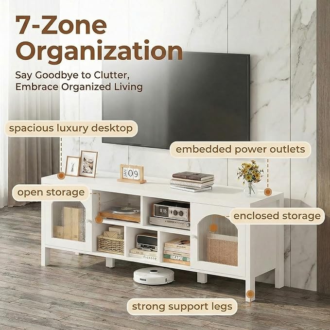 IRONCK TV Stand for 65 Inch TV, Modern Media TV Console
