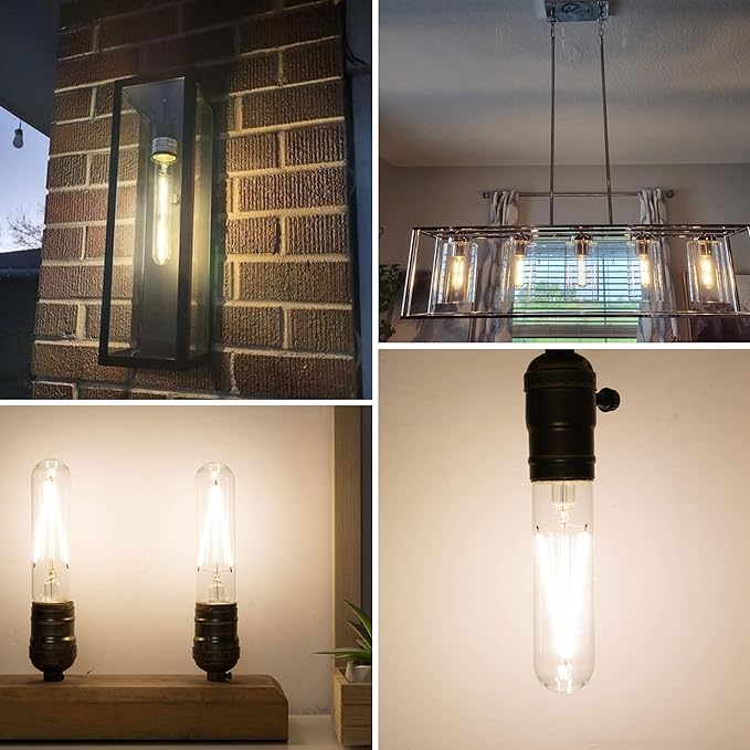 Dimmable E26 T30 T10 LED Bulb Long Tube Light Bulb 4W, Type T Tubular Light
