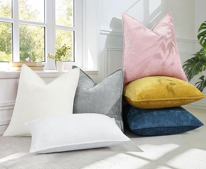 decorUhome Summer Couch Euro Sham Throw Pillow Covers 24x24 Set of 2,