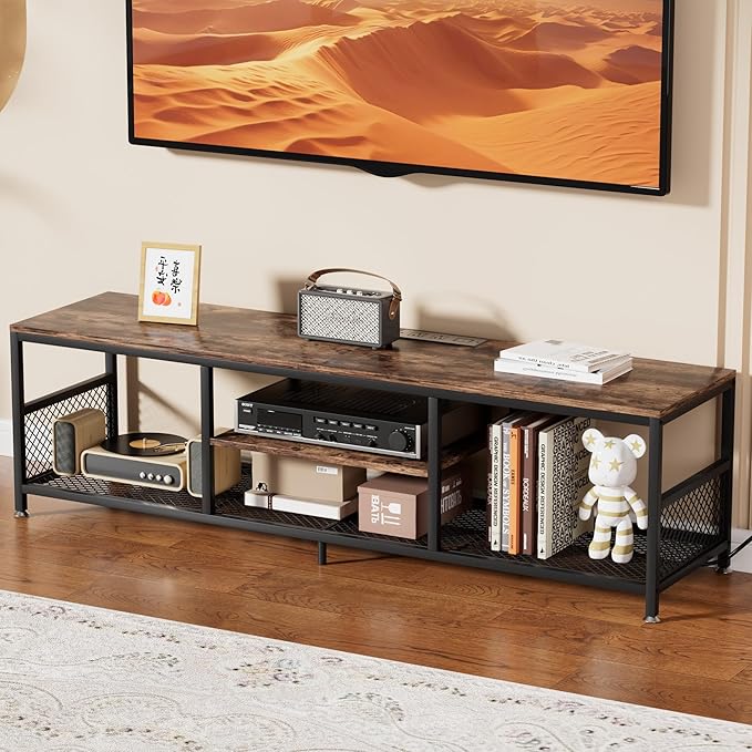 VECELO TV Stand with Power Outlets