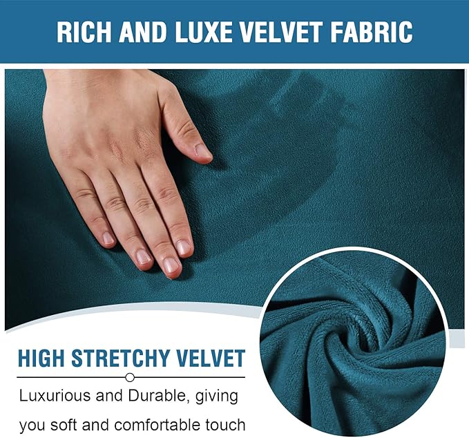 H.VERSAILTEX Velvet Stretch Recliner Couch Covers 6-Pieces Recliner Loveseat