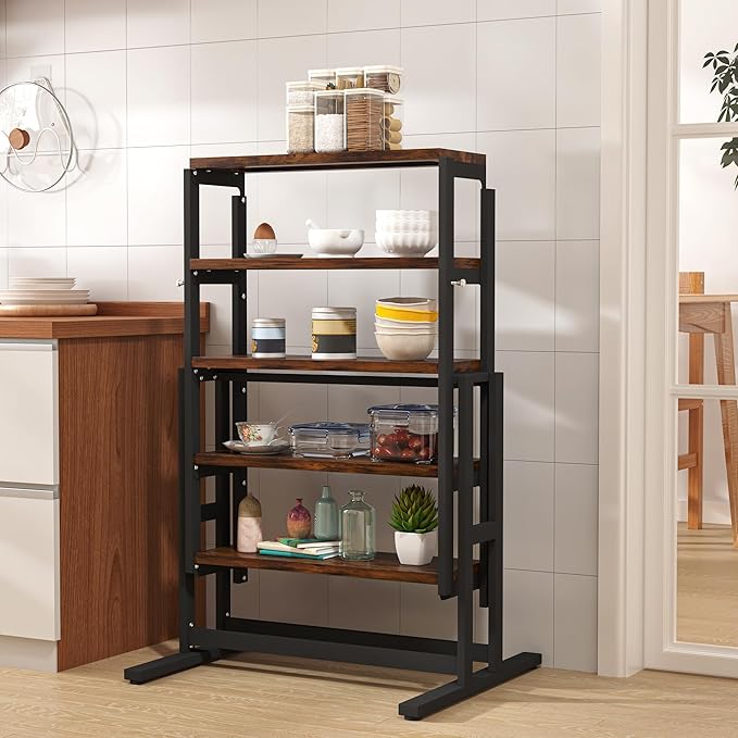 Convertible Dining Table, 2 in 1 Bookshelf to Kitchen Table, Space Saving