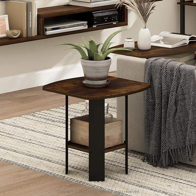 Furinno SIMPLE DESIGN Side Table, 2-Tier Modern End Table