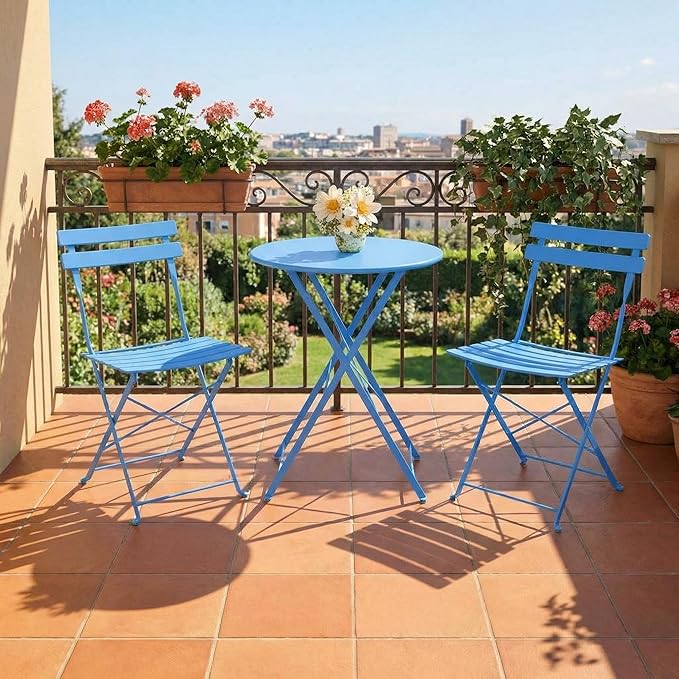 GarveeLife Outdoor Metal Bistro Set, 3-Piece Patio Furniture Set