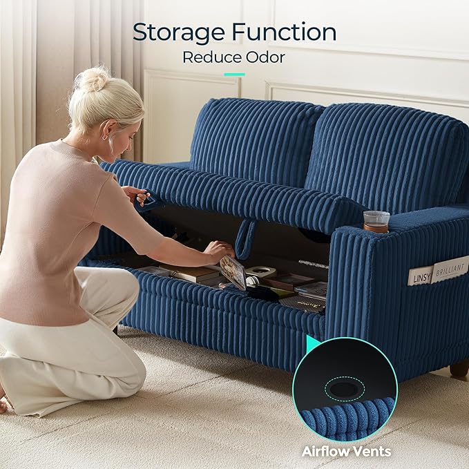 LINSY HOME Loveseat Sofa with Storage