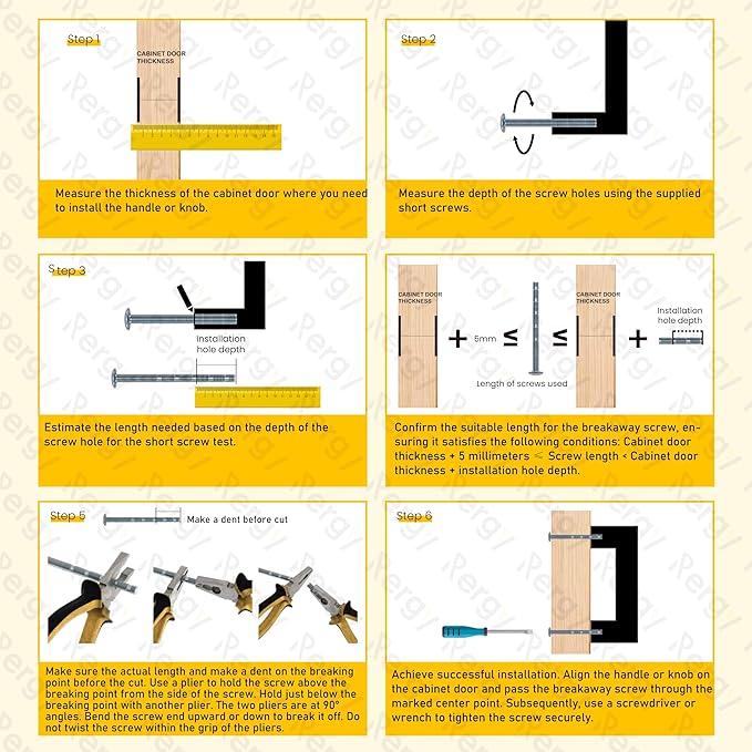 Rergy Cabinet Handles Marble Drawer Pulls and Knobs, T-Bar Hardware