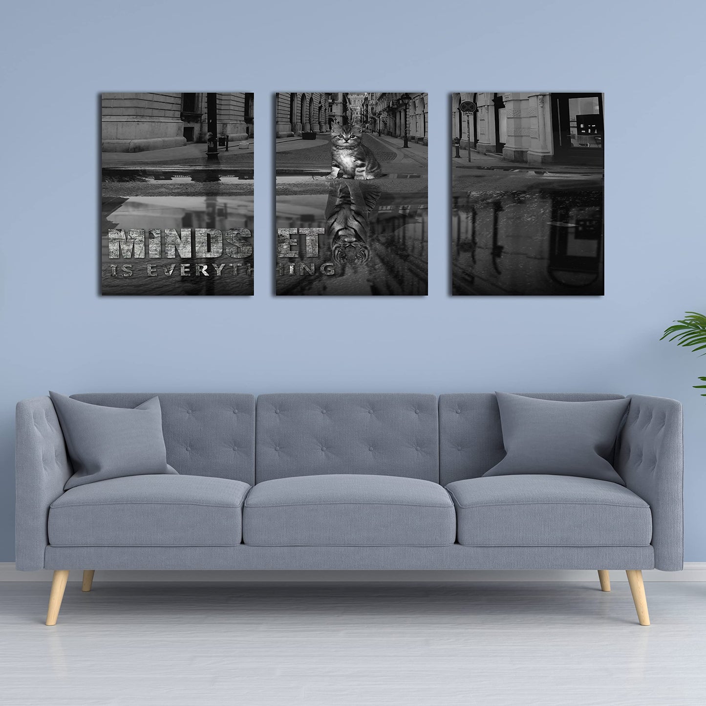 3 Panels Motivational Canvas Wall Art Inspirational Wall Art Entrepreneur Quotes Poster Print Artwork Painting Picture for Framed Home Decoration Living Room office bedroom 36''W x 16''H
